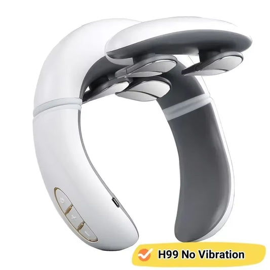 Electric Neck Massager EMS Pain Relief Pulse Cervical Acupressure Hot Compress Intelligent Massage Shoulder Relaxation Device